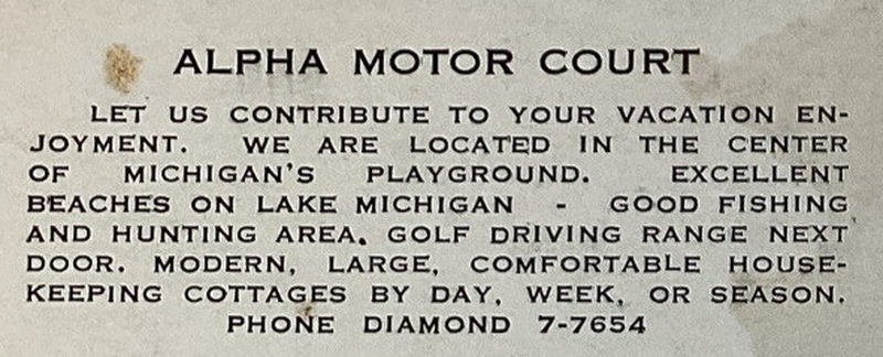 Alpha Motor Court - Vintage Postcard (newer photo)